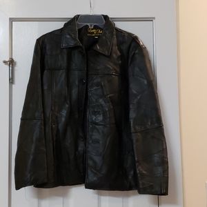 Patchwork leather jacket